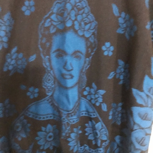 Frida Caló poncho black and blue one size - Picture 3 of 5